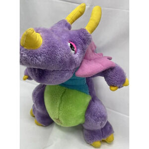 Vintage 1986 Commonwealth Tricertop Dinosnores Plush Rolling Ball Rattle Toy 12”